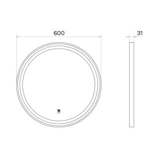 Зеркало Comforty в черной алюминиевой раме Comforty Лея-60 LED-подсветка, бесконтактный сенсор